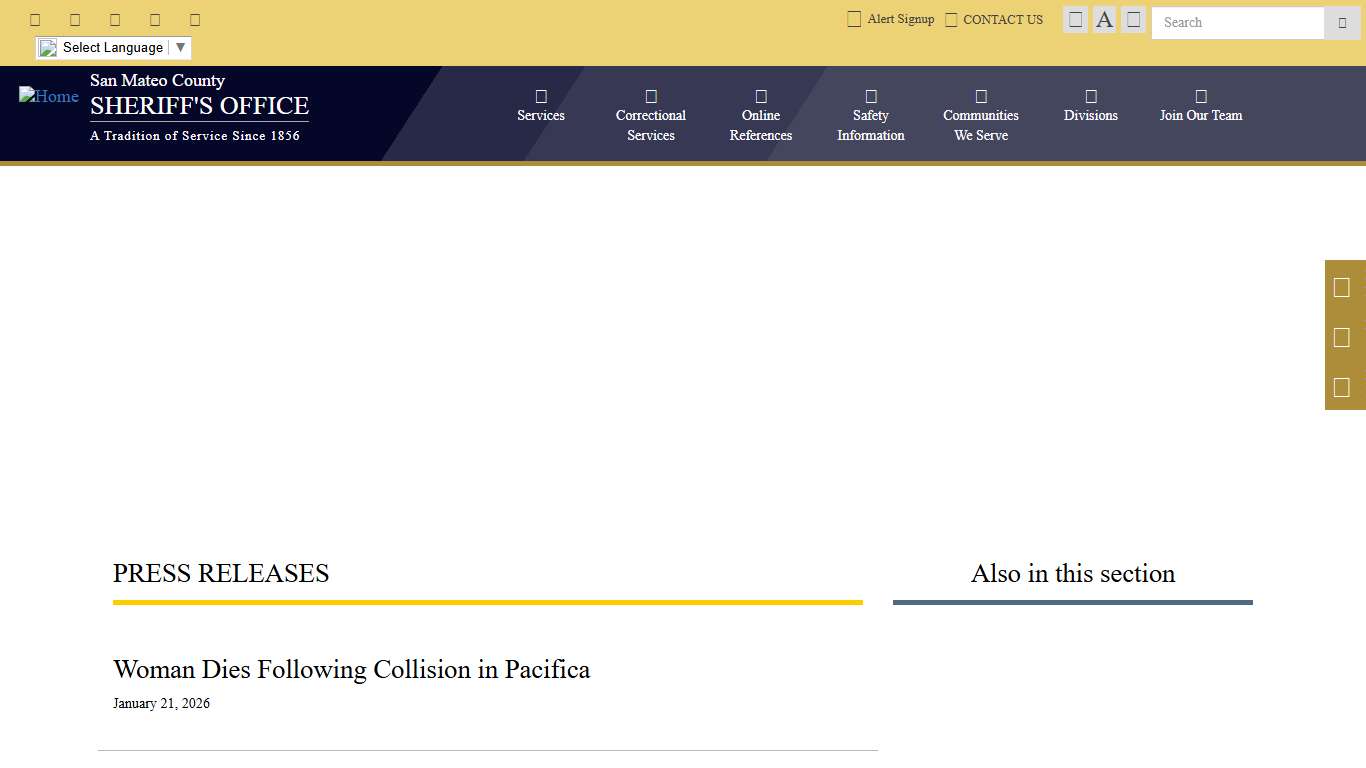 Press Releases San Mateo County Sheriff's Office